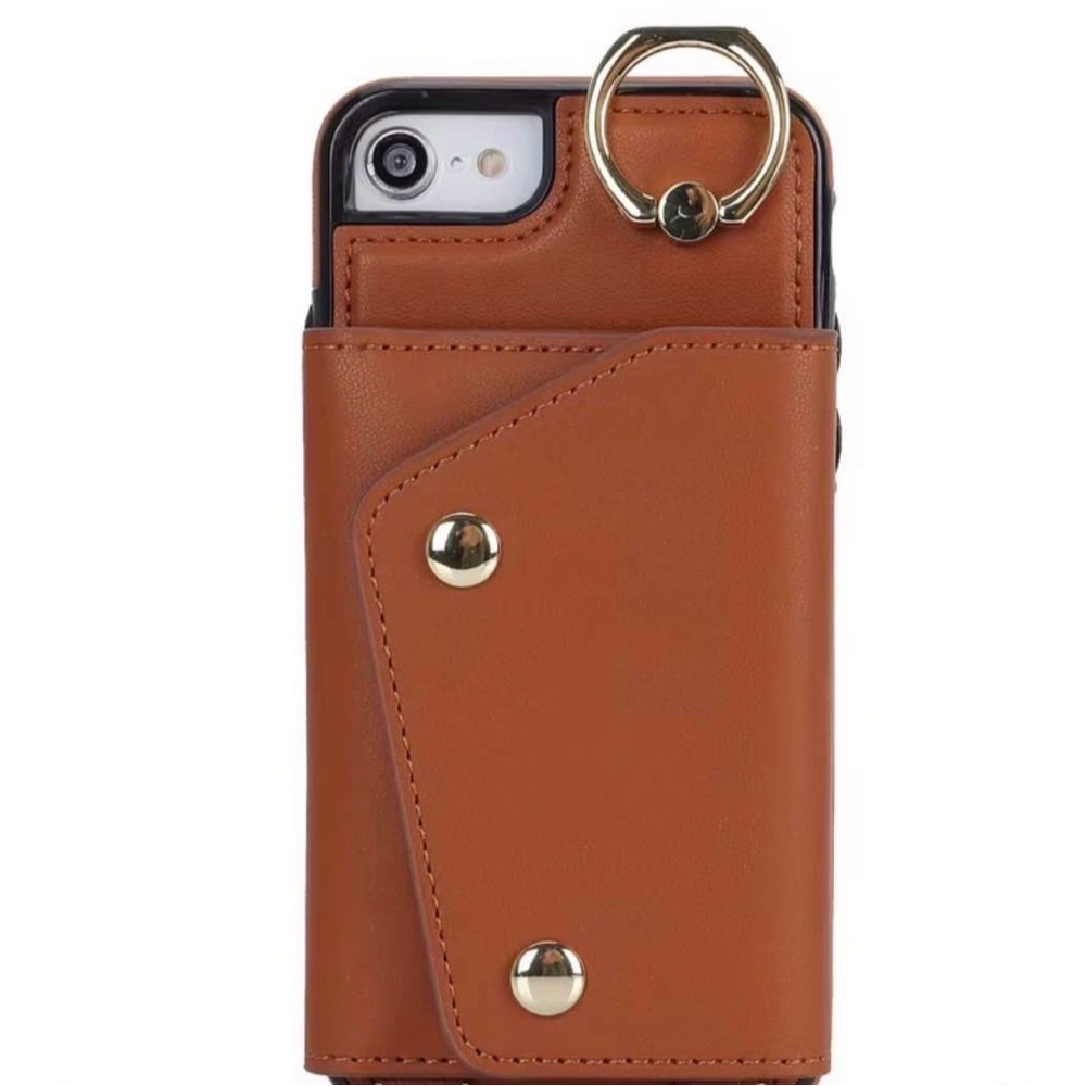 Wallet Phone Case with Ring - Brown iPhone 12Promax NEW WALLET/Case